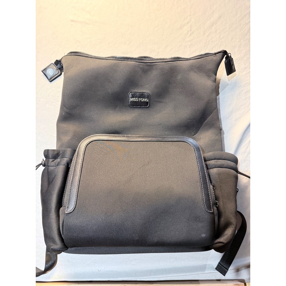 Miss Fong Neoprene Diaper Bag Backpack Black Water Resistant‎ Travel Bag